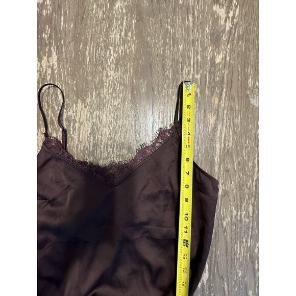 Abercrombie & Fitch Brown Satin Lace Cami Bodysuit NEW SMALL - Picture 5 of 10